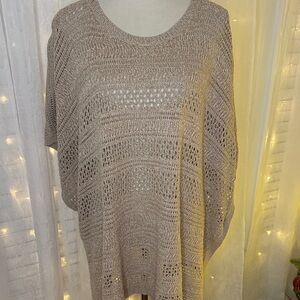 J. Jill Taupe Open-Knit Cape